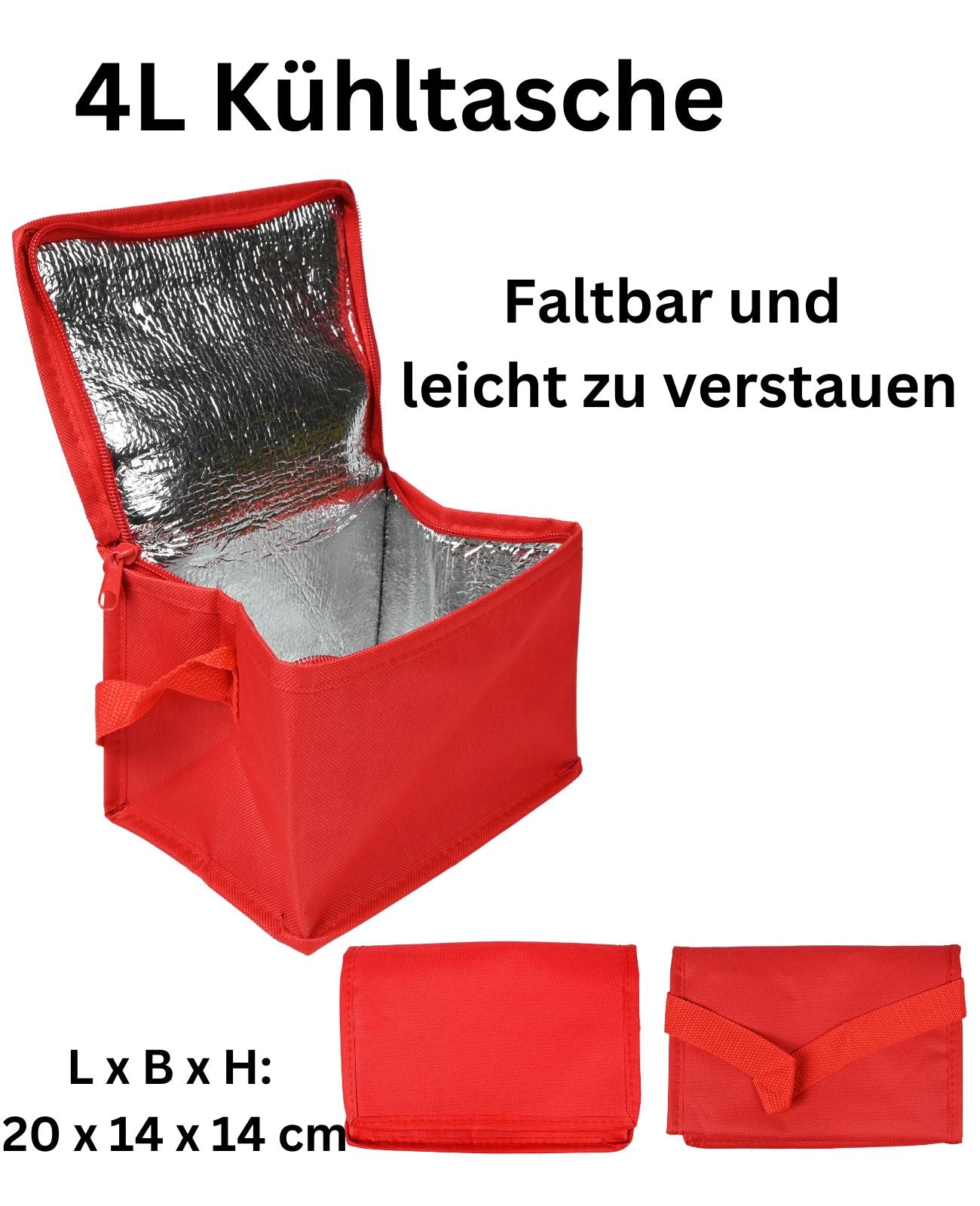 Kühltasche Mini Picknicktasche Isolier Thermotasche Camping Picknick faltbar 4L