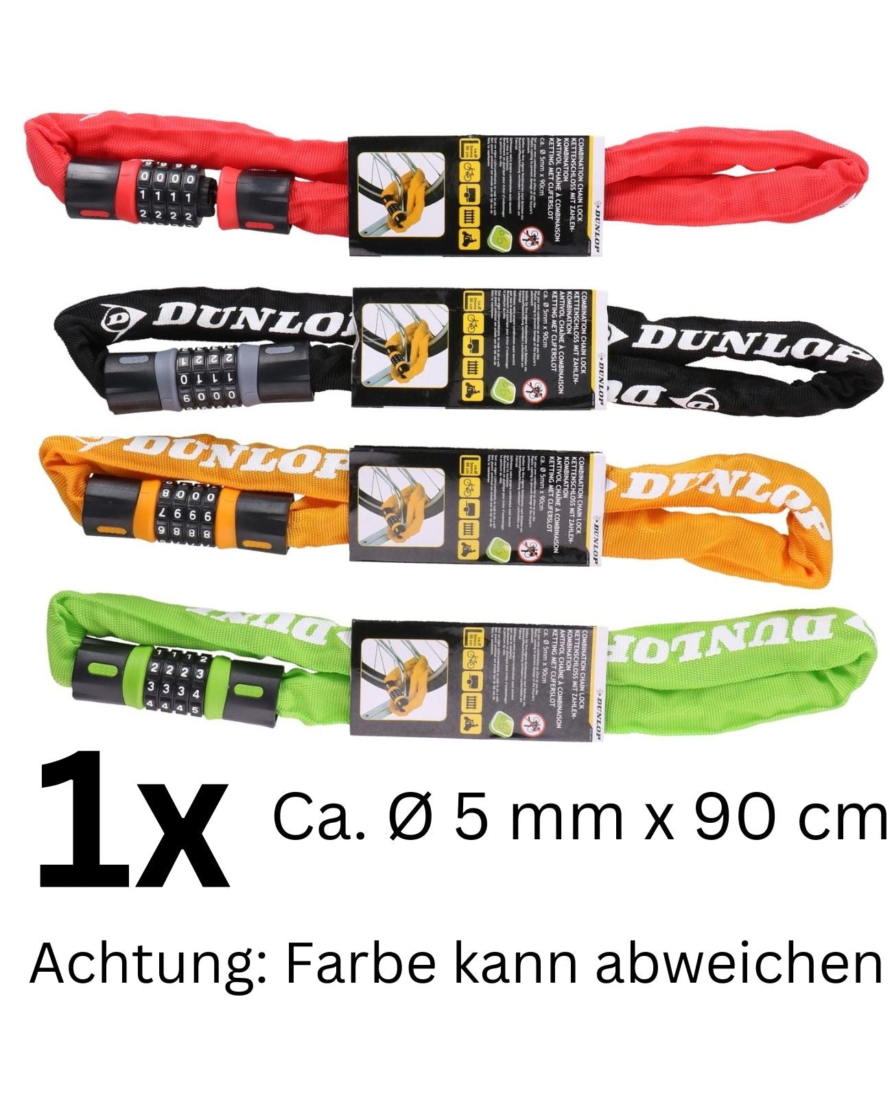Fahrradschloss Kettenschloss Motorradschloss Zahlenschloss Dunlop