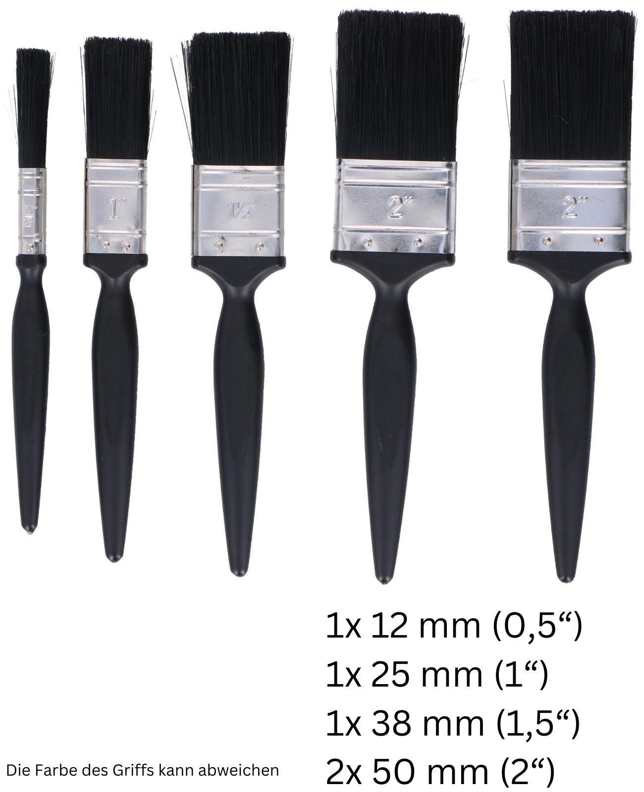Malerpinsel Pinsel Set Flachpinsel Lackpinsel Lasurpinsel Lackierpinsel 5-tlg