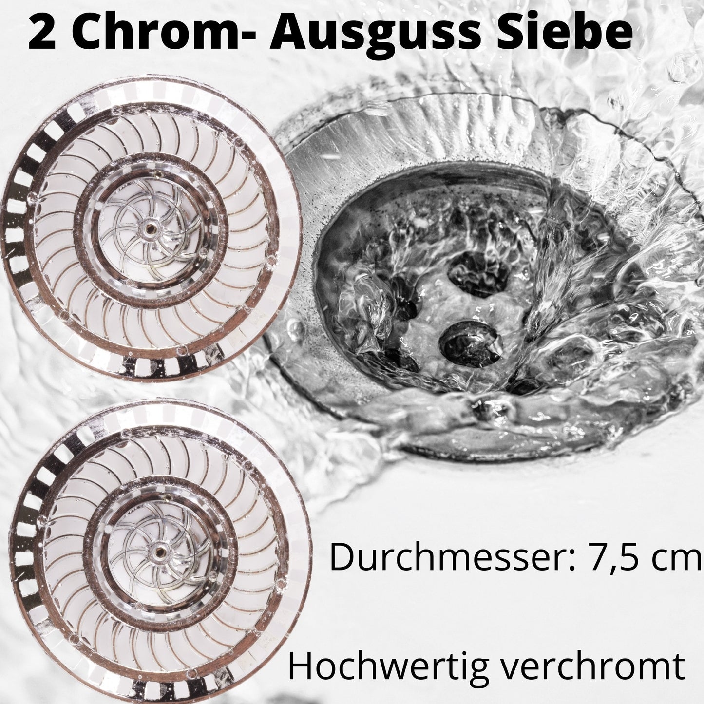 Ausguss Sieb Stöpsel Abfluss Stöpsel Siebkörbchen für Spüle u. Waschbecken 2er