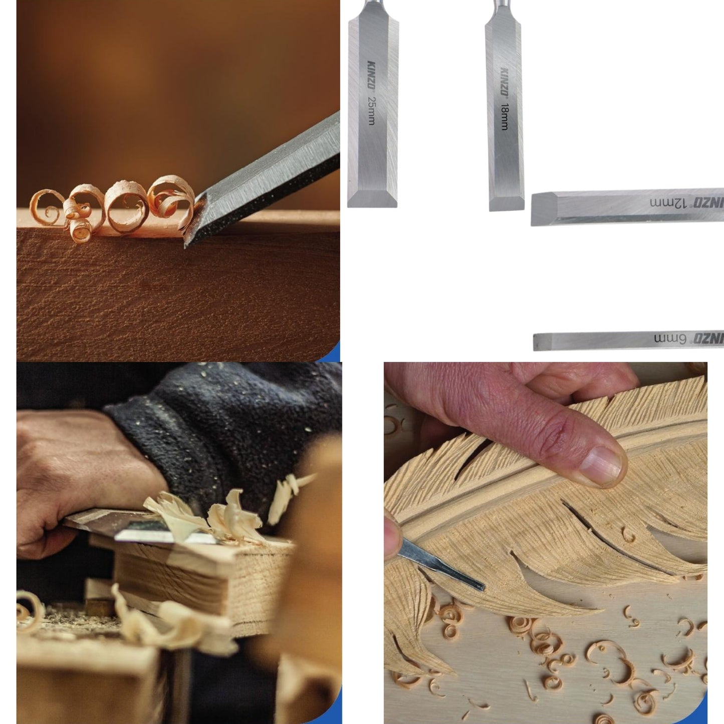 Holzmeißel Set Stechbeitel Stecheisen Meißel für Holzarbeiten 6-25mm