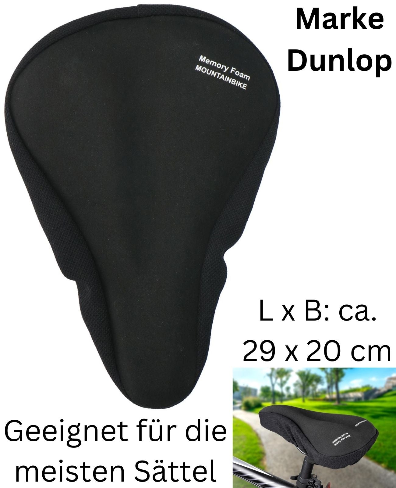 Fahrrad Sattelbezug Sattelüberzug Sattelabdeckung Gel Dunlop