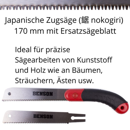 Japansäge Japanische nokogiri Zugsäge Japan Handsäge + Ersatz Sägeblatt 170mm