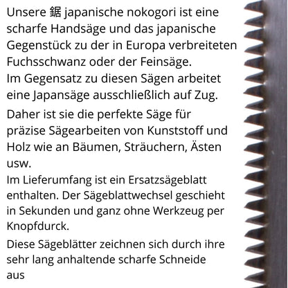 Japansäge Japanische nokogiri Zugsäge Japan Handsäge + Ersatz Sägeblatt 170mm