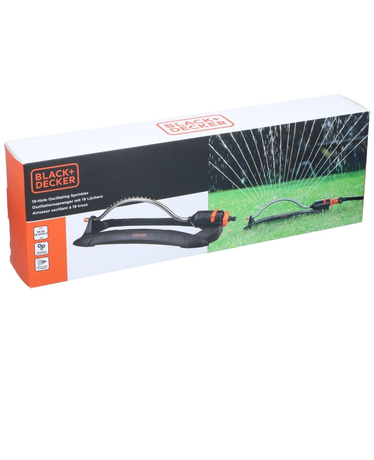 Sprinkler Rasensprenger Gartensprenger Regner Vierecksprenger BLACK+DECKER