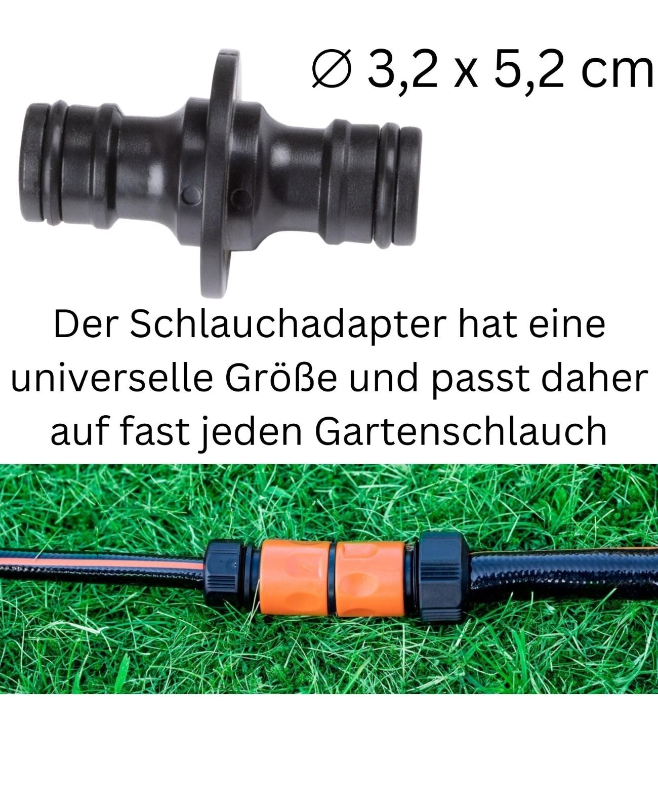 Schlauchkupplung 2 Wege Black+Decker Schlauchverbinder Gartenschlauch