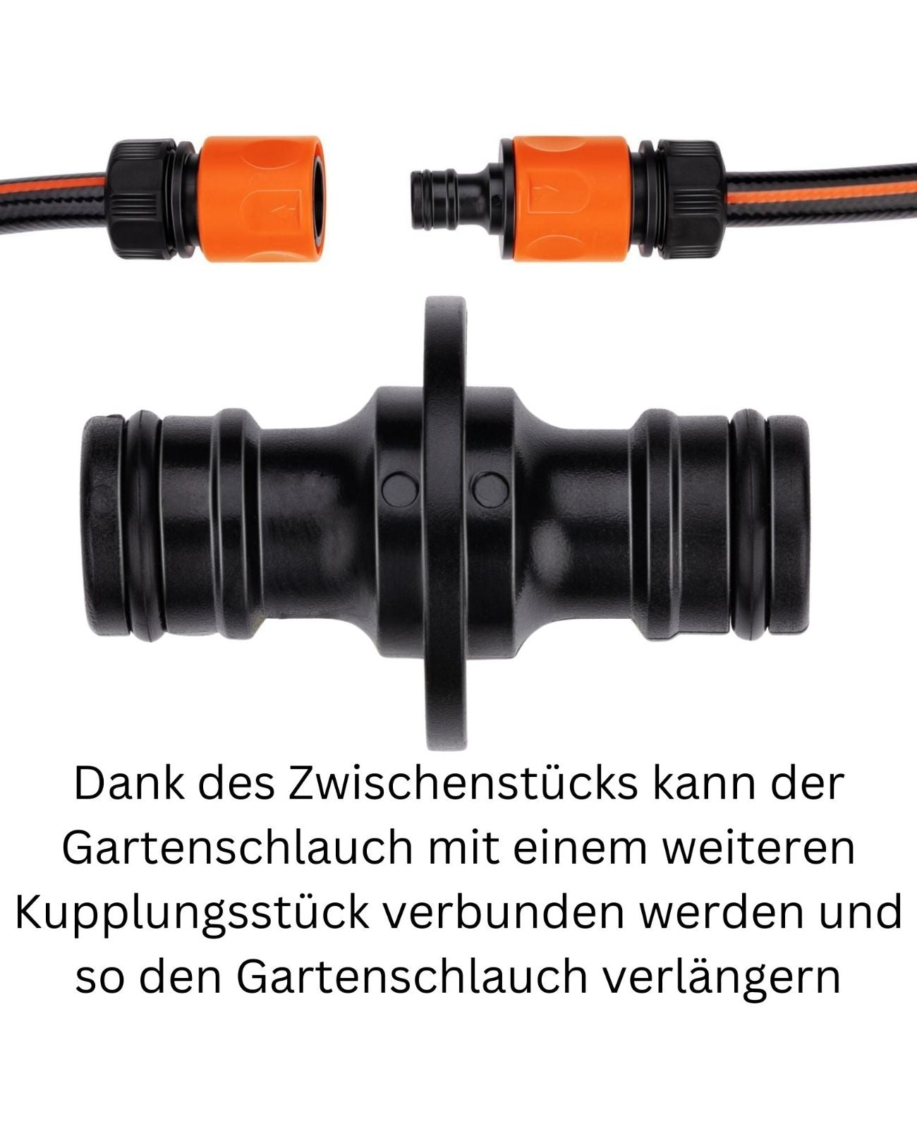 Schlauchkupplung 2 Wege Black+Decker Schlauchverbinder Gartenschlauch
