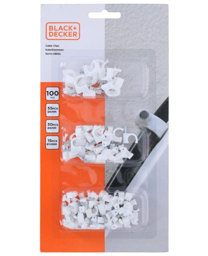 Kabelschelle Nagelschelle Kabelklemmen Kabelhalter BLACK+DECKER 100St.