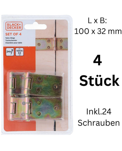 Scharniere Tischbänder Tischband Scharnierband 100x32mm BLACK+DECKER