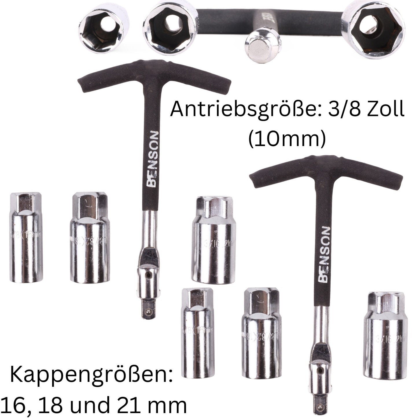 Zündkerzenschlüssel Zündkerze Steck Nuss Schlüssel 16mm 18mm 21 mm Satz