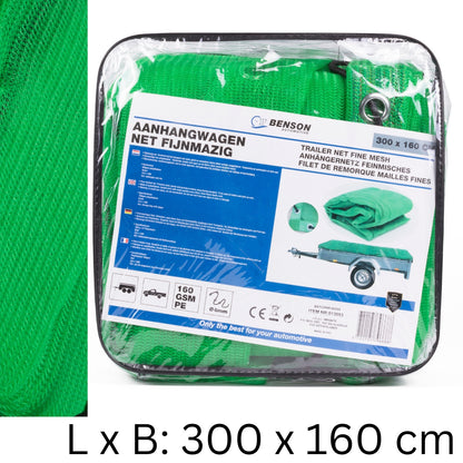 Anhängernetz feinmaschig Containernetz Ladungssicherung 300 x 160 cm