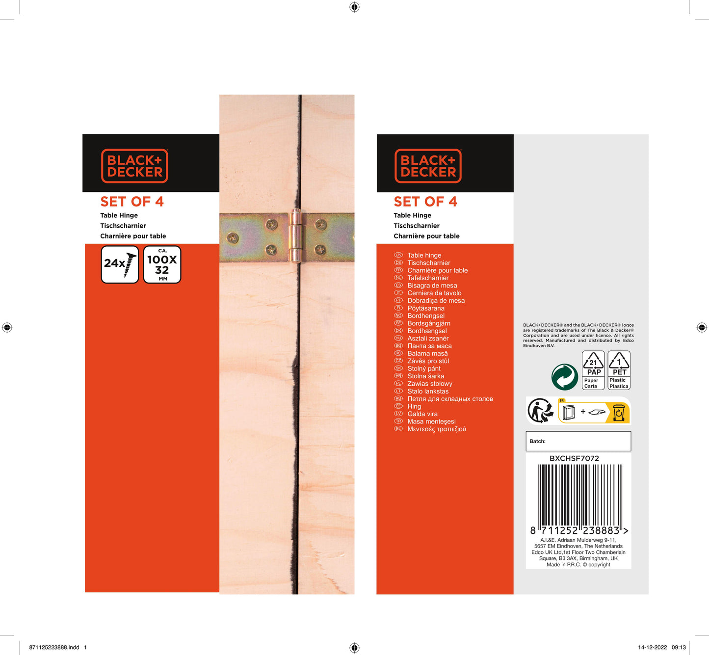 Scharniere Tischbänder Tischband Scharnierband 100x32mm BLACK+DECKER