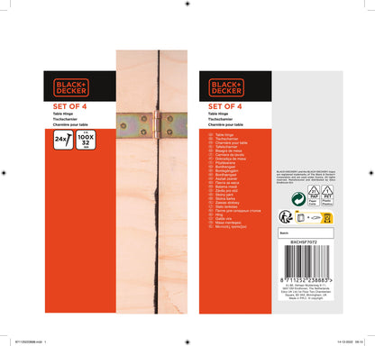 Scharniere Tischbänder Tischband Scharnierband 100x32mm BLACK+DECKER