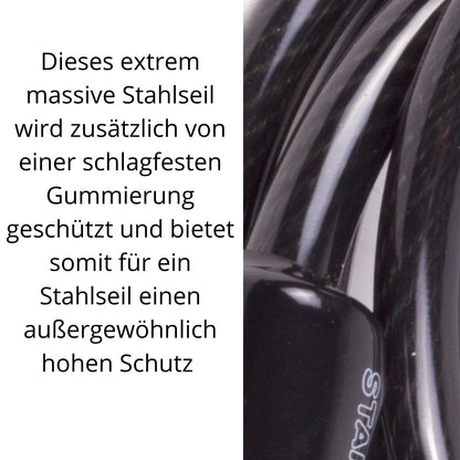 Stahlseil Stahlkabel Sicherheitskabel mit 2 Ösen Schlaufen Seil Ø 8mm x 1,5 Meter