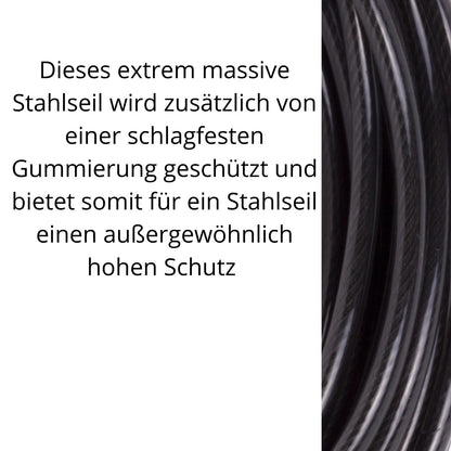 Stahlseil Stahlkabel Sicherheitskabel mit 2 Ösen Schlaufen Seil Ø 8mm x 10 Meter