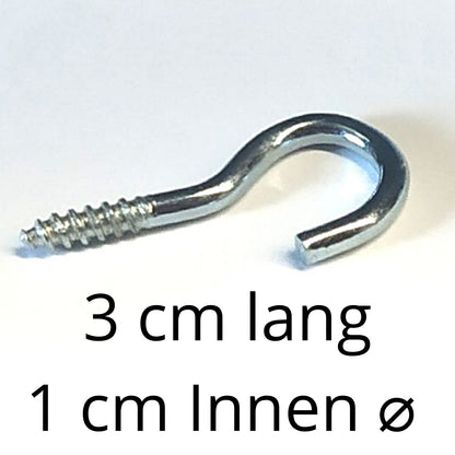10 Schraubhaken Ringschrauben Wäscheleine Haken gebogen 30 mm verzinkt