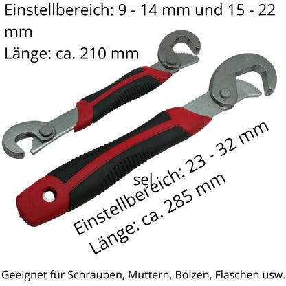 2 Ringschlüssel Rohrzange Universalschlüssel Multischlüssel Zange