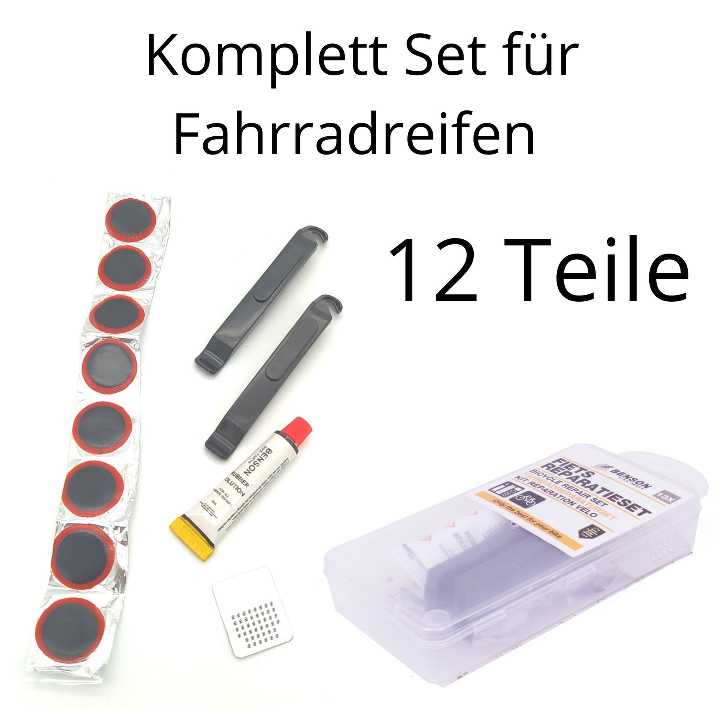 Fahrrad Reparaturset Flickzeug Reifen Reparatur Pannen Bike Set 12tlg