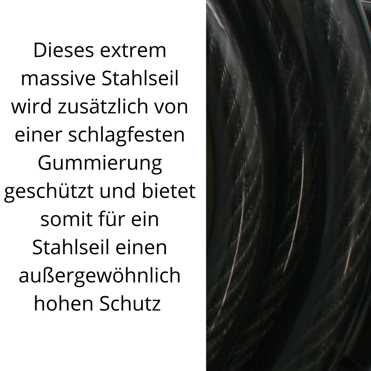 Stahlseil Stahlkabel Sicherheitskabel mit 2 Ösen Schlaufen Seil Ø 20mm x 3 Meter