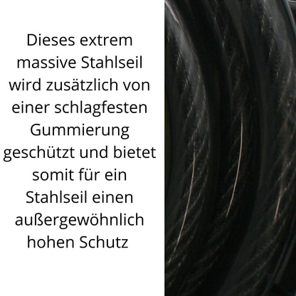 Stahlseil Stahlkabel Sicherheitskabel mit 2 Ösen Schlaufen Seil Ø 20mm x 3 Meter