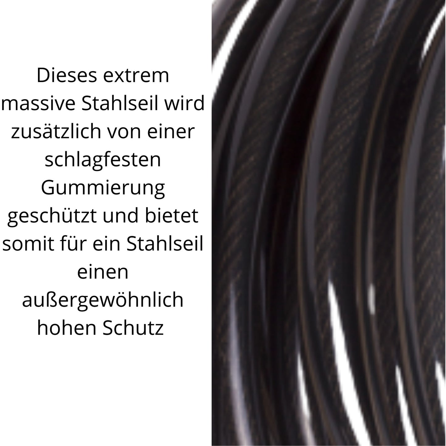 Stahlseil Stahlkabel Sicherheitskabel mit 2 Ösen Schlaufen Seil Ø 5mm x 12 Meter